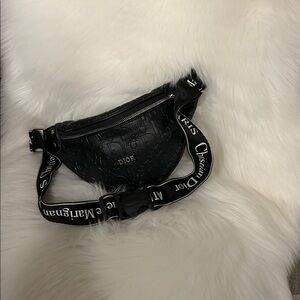 Dior Black Belt Bag with Logo Strap